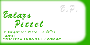 balazs pittel business card